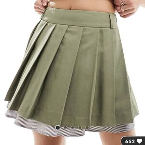 Double-Layer Pleated Miniskirt
